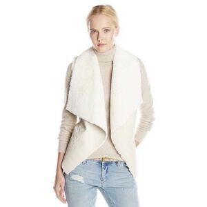 Blank NYC Faux Leather & Shearling Sleeveless Vest Size Large